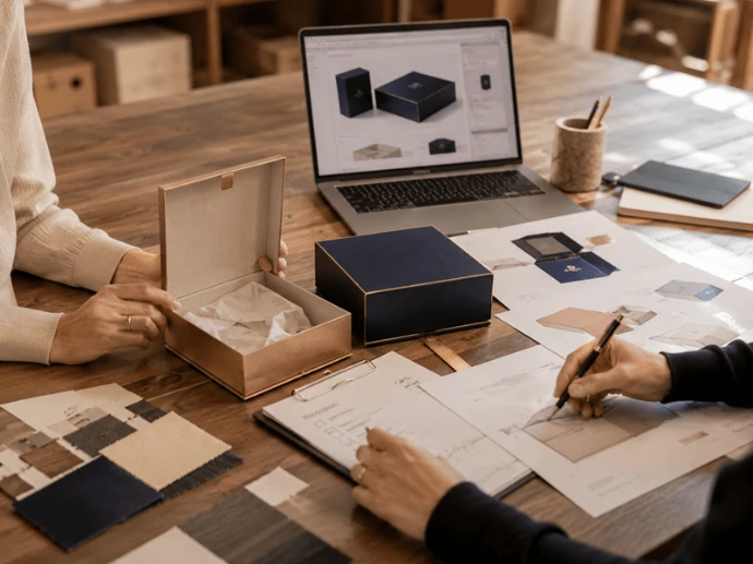 SleekBoxes custom rigid packaging planning and production collaboration